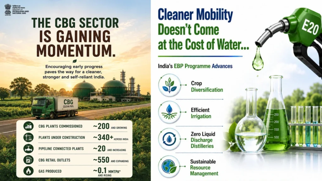 India’s Bio-CNG Blending Revolution: GOBARdhan Mandates, CBG Targets, Infrastructure, and Economic Impact India's CBG sector is gaining momentum.